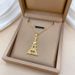 【 】 Love Tower Light Luxury Charm Gorgeous Full Diamond Necklace Women's Versatile Clavicle Titanium Steel Chain_ipsvogv.com