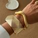 ins cyber style geometric faceted bracelet fashion bracelet pockmarked alloy open bracelet for women_ipsvogv.com