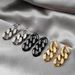 Women's Jewelry High End Fashion Accessories Personalized Stainless Steel Cuban Chain Earring Exaggerated Diamond Studded Earrings Versatile Earrings_ipsvogv.com