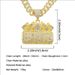 Personalized men's cool hip-hop full diamond Cuban chain trend letter exaggerated pendant necklace accessories_ipsvogv.com