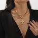 N12387 Exaggerated Metal Diamond Cross Pendant Necklace Set, Artistic Light Luxury Clavicle Chain_ipsvogv.com