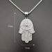 Jewelry Titanium Steel Color-Retaining Gold-Plated Full Diamond Fatima Hand Pendant DZ592_ipsvogv.com