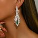 Unisex Christmas Series Earrings Exquisite Super Sparkling Rhinestone Long Tassel Earrings For Women Fashionable Green Crystal Earrings_ipsvogv.com