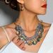 Retro Style Exaggerated Crystal Multi Layer Necklace Clavicle Chain Jewelry_ipsvogv.com