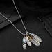 Necklace Bohemian Turquoise Feather Sweater Chain Necklace_ipsvogv.com