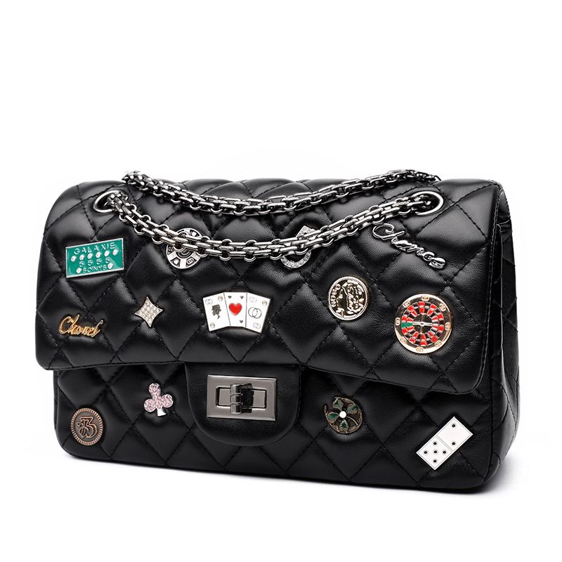 Women's Bag Badge Ling Gennel Bag Tungsten Steel Chain Women's Bag Shoulder Messenger Bag _ipsvogv.com