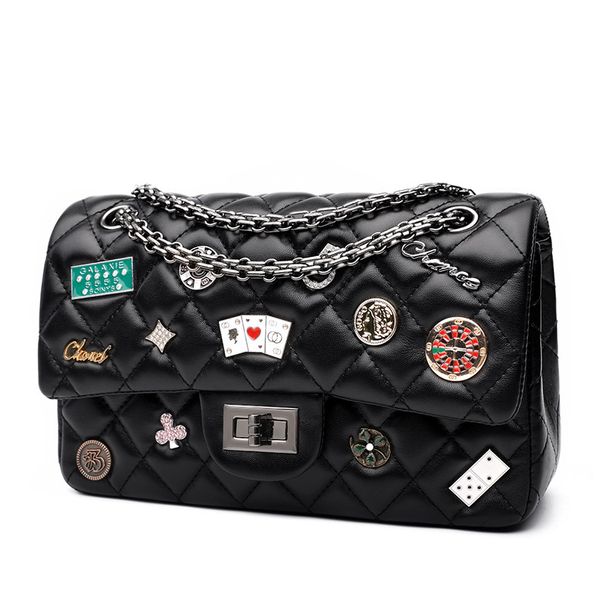 Women's Bag Badge Ling Gennel Bag Tungsten Steel Chain Women's Bag Shoulder Messenger Bag _ipsvogv.com