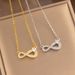 Necklace Women's Minimalist Titanium Steel Zircon Necklace, Unique Design Sense 8 Word Instagram Trendy Network Collar_ipsvogv.com