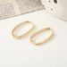 INS U-shaped Glossy Personality Earrings High-end Geometric Square Alloy Ear Cuffs For Women_ipsvogv.com