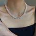 French Australian White South Sea Mother Of Pearl Necklace, Round And Non Fading, Light Luxury, High-end Feeling,_ipsvogv.com