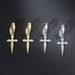 Popular Zircon Earrings cross butterfly star moon hip hop Earrings Gold Plated men's and women's Earrings_ipsvogv.com