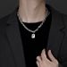 Personalized rock sugar gemstone men's sweater necklace women's niche design high end sweater chain titanium steel hip hop clavicle chain_ipsvogv.com