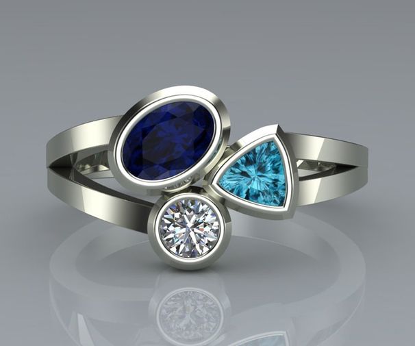 New Personalized And Beautiful Irregular Tricolor Stone Ring_ipsvogv.com