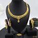 Gold bridal jewelry set Necklace Earrings Bracelet Ring_ipsvogv.com