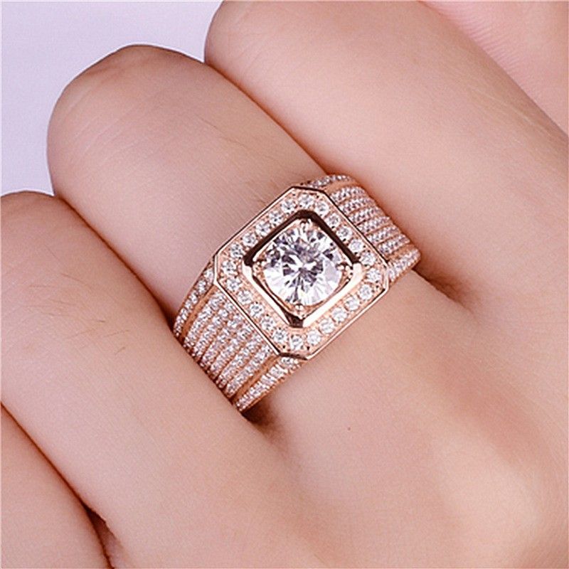 Exaggerated Full Diamond Fashion With Live Mouth Korean Edition Big Men's Ring Jewelry_ipsvogv.com