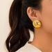 Design metal glossy water drop bean earrings female geometric love fold earrings earrings_ipsvogv.com