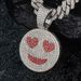Halloween Full Diamond Smiley Face Pendant Cuban Necklace Hip Hop Personality Trendy Accessories_ipsvogv.com