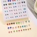 50 Pairs Of Mixed Colors And Sizes Of Rhinestone Boxed Earrings Stall Supply Plastic Needle Earrings Combination Set_ipsvogv.com