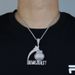 Men's Jewelry - DREAMS 2REALITY Hip Hop Pendant Necklace With Zircon Stones, Silver & Gold Plated Cuban Chain, 24 Inches Inlaid Zircon Necklace_ipsvogv.com