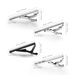 Dai Li Men's Short Silver Tie Clip Set Children's Tie Clip Black Simple Tie Cliop Fast Sale_ipsvogv.com