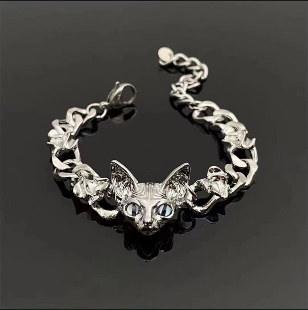 Dark Meow Star Titanium Steel Bracelet For Women, Sweet, Cool, Spicy Girl, Niche Design, Light Luxury, High-end Feeling,_ipsvogv.com