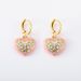 French heart-shaped pink drop glazed earrings, fashionable socialites, high-end feel, light luxury, versatile, niche_ipsvogv.com
