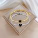 【 Full Body Titanium Steel 】 Personalized Peach Heart Snake Chain Round Bead Furnace Gold Bracelet At The East Gate,_ipsvogv.com
