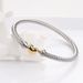 Love Peach Heart Electroplating Silver Open Bracelet Titanium Steel_ipsvogv.com