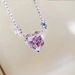 Cao Shi Live Broadcast Heart Shaped Women's Necklace Autumn And Winter Sweater Chain Ins Style Versatile Pink_ipsvogv.com