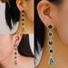 American Baroque style women's personality, long style, temperament, diamond inlaid design, earrings, colored diamonds,_ipsvogv.com