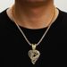 Hot Selling New Product Full Diamond Hollow Heart Alloy Pendant Hip Hop Fashion Personalized Design Men's Necklace_ipsvogv.com