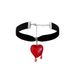 Halloween Gothic Dark Blooddrop Love Necklace Personalized Trendy Hip Hop Heart Shaped Velvet Accessories_ipsvogv.com