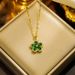 Titanium steel necklace for women, light and luxurious high-end design, five leaf flower set with zircon pendant, non_ipsvogv.com