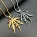 Hip Hop Jewelry Titanium Steel Color-Retaining Gold-Plated Jamaican Reggae Maple Leaf Pendant_ipsvogv.com