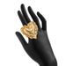 Ins Style Metal Pleated Three-dimensional Big Heart Fashionable Striking Pattern Geometric Circular Ring For Women_ipsvogv.com