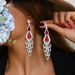 Women’s Jewelry Set Fashion Christmas Series Earrings Temperament Super Sparkling Rhinestone Long Tassel Earrings Fashion Blue Crystal Earrings_ipsvogv.com
