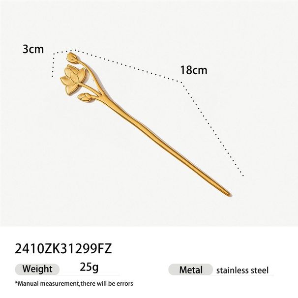 fashion temperament hairpin stainless steel plated gold non fading wave ring hair accessories_ipsvogv.com