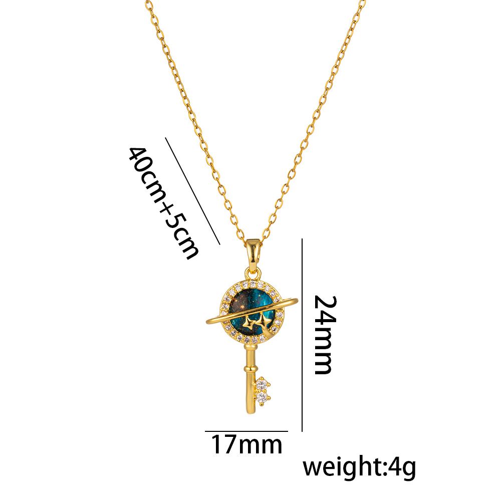 Dedicated titanium steel planet starry sky non-fading necklace women's fashion personality all-match high-grade clavicle chain jewelry_ipsvogv.com