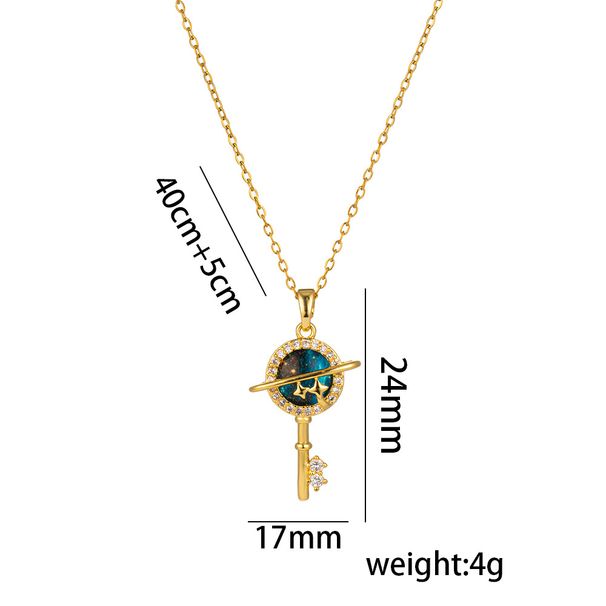 Dedicated titanium steel planet starry sky non-fading necklace women's fashion personality all-match high-grade clavicle chain jewelry_ipsvogv.com