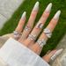 S Pure Silver Ring Fashion Butterfly Leaf Wrapped Zircon Business Design Women's Handpiece_ipsvogv.com