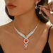 2025 Personalized Jewelry Women's Wedding Bride Accessories Necklace Earrings Exaggerated Chain Set_ipsvogv.com