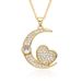Light Luxury Copper Plated Colored Zircon Moon Love Pendant Necklace Female Niche Internet Celebrity Versatile Necklace_ipsvogv.com