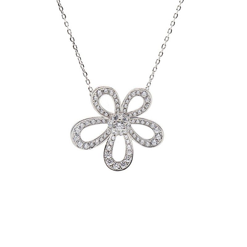 Designer's Full Diamond Titanium Steel Full Diamond Sun Flower Necklace With Large Flowers, Light Luxury, And Niche Temperament Collarbone Pendant_ipsvogv.com