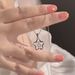 S Pure Silver Hollowed Out Necklace For Women, With Niche High-end Feel, Simple And Agile Double Star Collarbone Chain,_ipsvogv.com