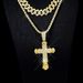 Cross Full Diamond Zinc Alloy Pendant Personalized Trendy Hip Hop Cuban Chain Necklace_ipsvogv.com