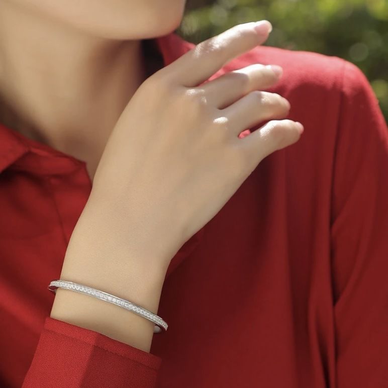 Silver Delicate Sky Star Moissanite Bracelet Light Luxury Jewelry Gift For Women_ipsvogv.com