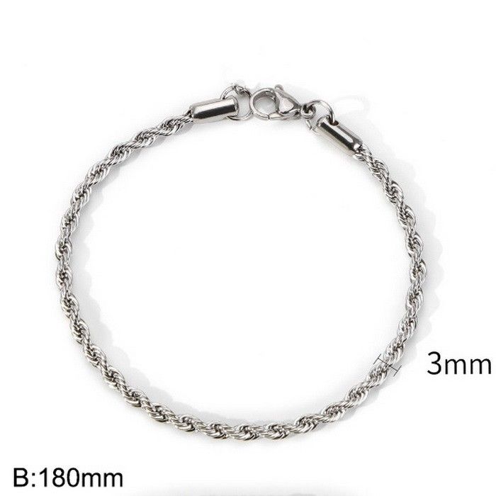Rope Bracelet Trendy Simple Gold Stainless Steel Twist Chain Unisex Jewelry_ipsvogv.com