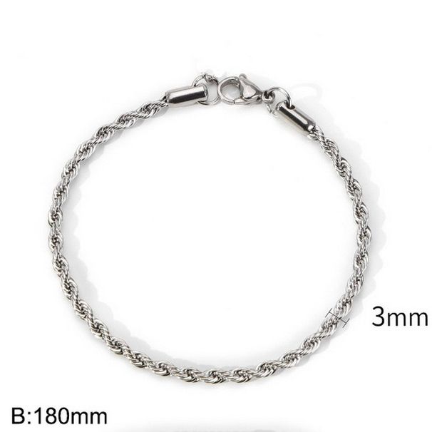 Rope Bracelet Trendy Simple Gold Stainless Steel Twist Chain Unisex Jewelry_ipsvogv.com