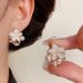 Fresh And Elegant Fashion Crystal Flower Pearl For Women, Light Luxury Sweet Versatile S Silver Needle Earrings_ipsvogv.com