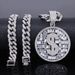 Unisex Hip Hop Jewelry New US Dollar Round Pendant High End Hip Hop Trendy Rap Men's Cuban Chain_ipsvogv.com